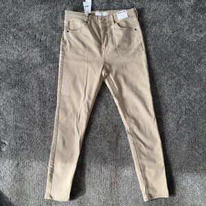 NWT Topshop Jamie High-Waisted Skinny Jeans Khaki 30W 30L